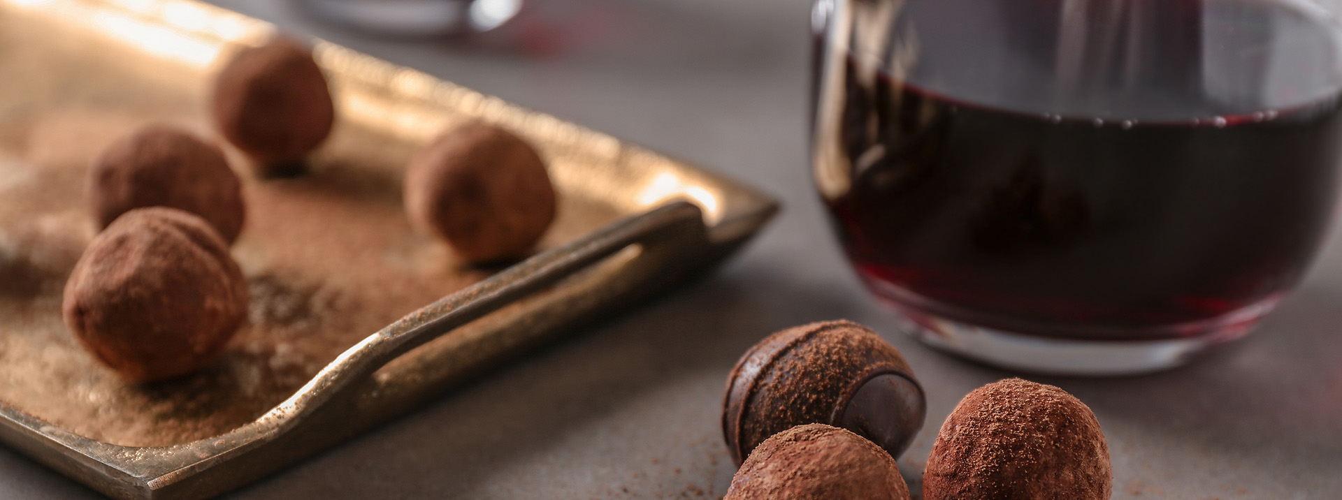Chocolate truffles with Cabernet Sauvignon wine